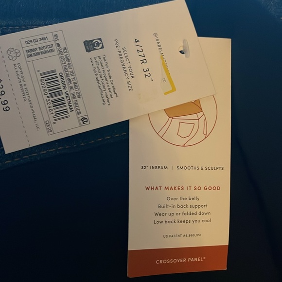 Over Belly Bootcut Maternity Jeans Isabel Maternity by Ingrid & Isabel Dark Wash - Picture 3 of 3